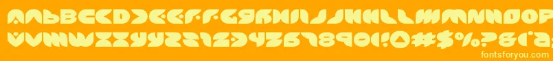 puffangelexpand-Schriftart – Gelbe Schriften auf orangefarbenem Hintergrund