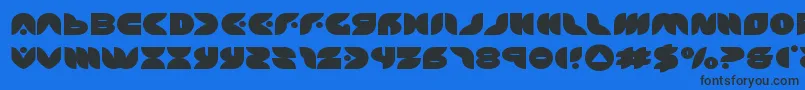 puffangelexpand Font – Black Fonts on Blue Background