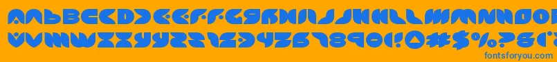 puffangelexpand Font – Blue Fonts on Orange Background