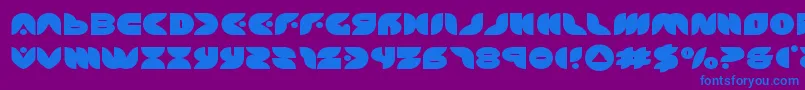 Czcionka puffangelexpand – niebieskie czcionki na fioletowym tle