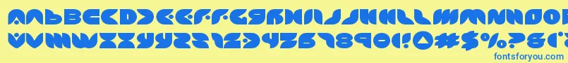 puffangelexpand Font – Blue Fonts on Yellow Background