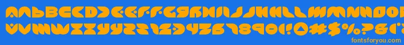 puffangelexpand Font – Orange Fonts on Blue Background