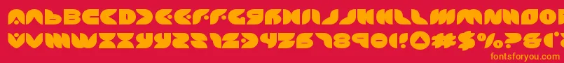 フォントpuffangelexpand – 赤い背景にオレンジの文字