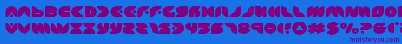 puffangelexpand Font – Purple Fonts on Blue Background