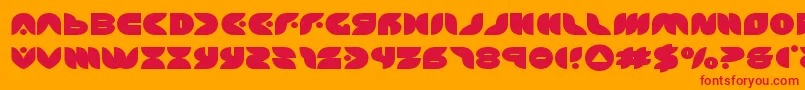 puffangelexpand-Schriftart – Rote Schriften auf orangefarbenem Hintergrund