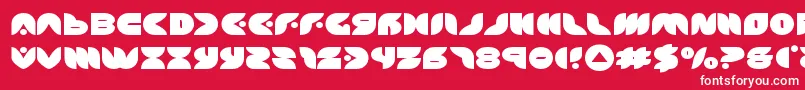Fonte puffangelexpand – fontes brancas em um fundo vermelho