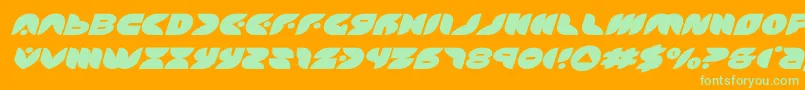 puffangelexpandital Font – Green Fonts on Orange Background