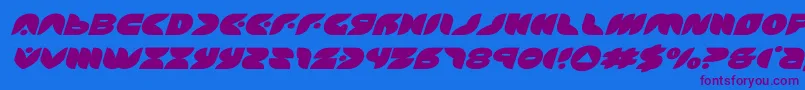 puffangelexpandital Font – Purple Fonts on Blue Background