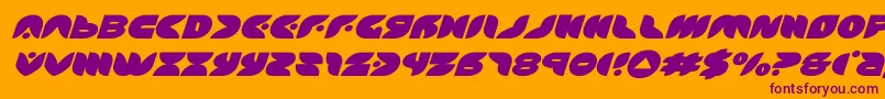 puffangelexpandital Font – Purple Fonts on Orange Background