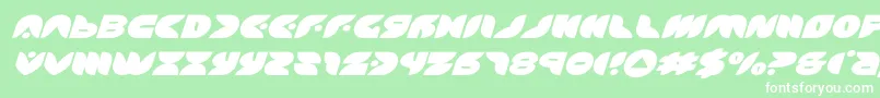 puffangelexpandital-Schriftart – Weiße Schriften auf grünem Hintergrund