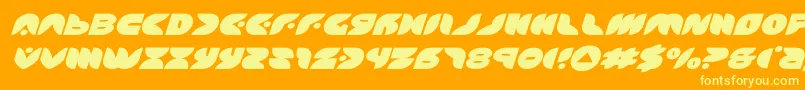 フォントpuffangelexpandital – オレンジの背景に黄色の文字