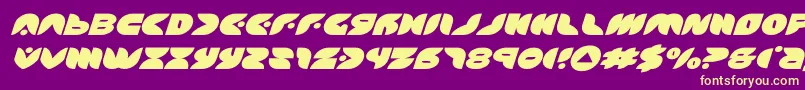 puffangelexpandital Font – Yellow Fonts on Purple Background