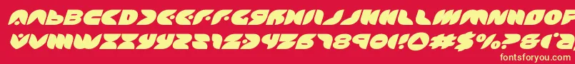 Шрифт puffangelexpandital – жёлтые шрифты на красном фоне