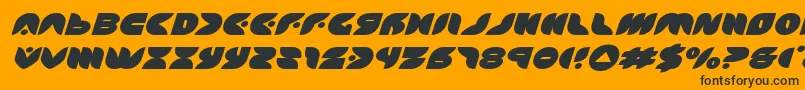 Czcionka puffangelexpandital – czarne czcionki na pomarańczowym tle