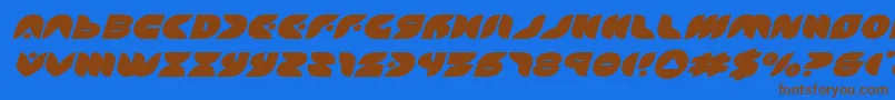 puffangelexpandital Font – Brown Fonts on Blue Background