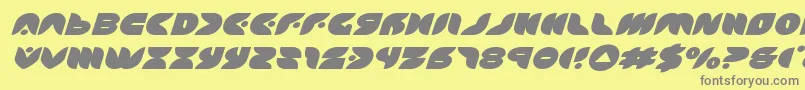 フォントpuffangelexpandital – 黄色の背景に灰色の文字