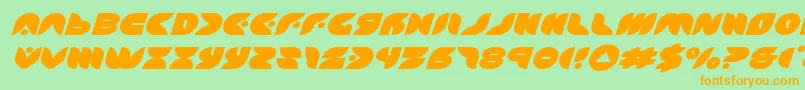 Шрифт puffangelexpandital – оранжевые шрифты на зелёном фоне