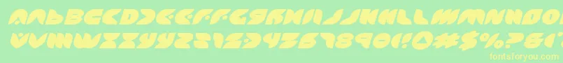 Шрифт puffangelexpandital – жёлтые шрифты на зелёном фоне