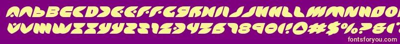 puffangelexpandital Font – Yellow Fonts on Purple Background