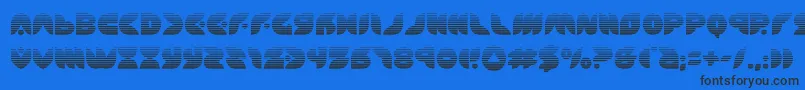 Czcionka puffangelgrad – czarne czcionki na niebieskim tle