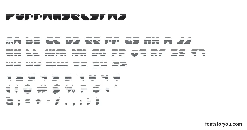 A fonte Puffangelgrad (137458) – alfabeto, números, caracteres especiais