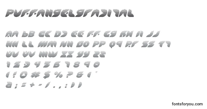 Schriftart Puffangelgradital (137459) – Alphabet, Zahlen, spezielle Symbole