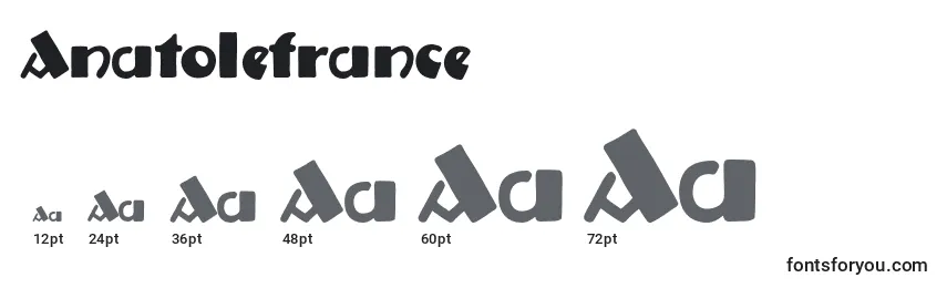 Размеры шрифта Anatolefrance