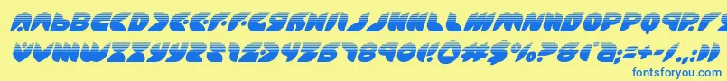 puffangelhalfital Font – Blue Fonts on Yellow Background