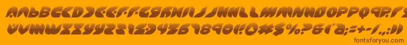 Fonte puffangelhalfital – fontes marrons em um fundo laranja