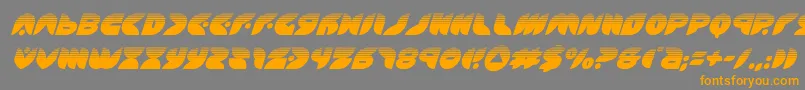 puffangelhalfital-Schriftart – Orangefarbene Schriften auf grauem Hintergrund