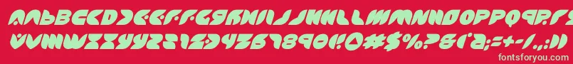 フォントpuffangelital – 赤い背景に緑の文字