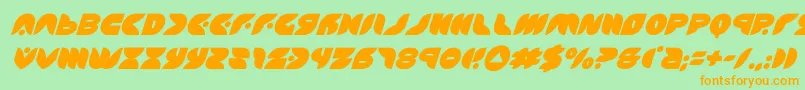 puffangelital-fontti – oranssit fontit vihreällä taustalla