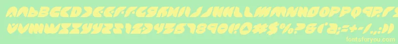 puffangelital Font – Yellow Fonts on Green Background
