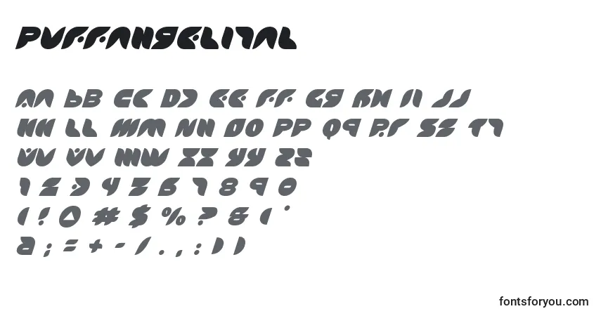 Шрифт Puffangelital (137466) – алфавит, цифры, специальные символы