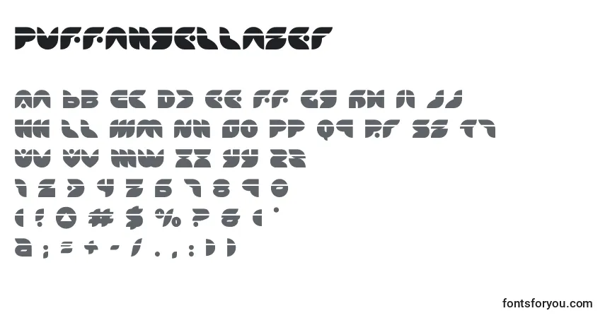 Fuente Puffangellaser (137467) - alfabeto, números, caracteres especiales
