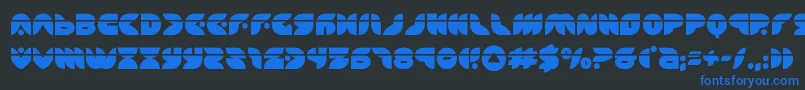 puffangellaser Font – Blue Fonts on Black Background