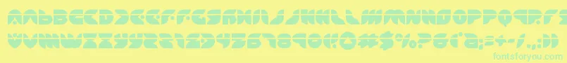 puffangellaser Font – Green Fonts on Yellow Background