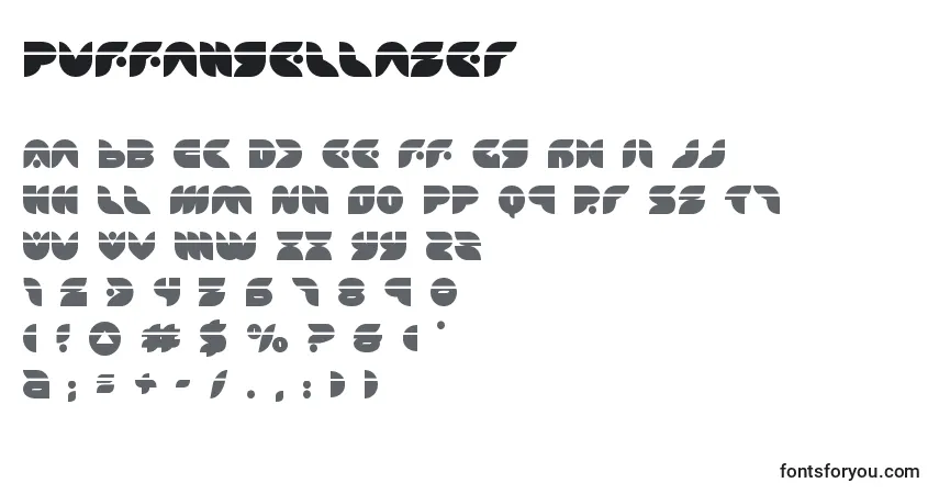Шрифт Puffangellaser (137468) – алфавит, цифры, специальные символы