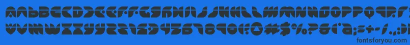 puffangellaser Font – Black Fonts on Blue Background