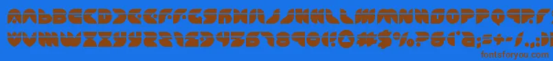 フォントpuffangellaser – 茶色の文字が青い背景にあります。