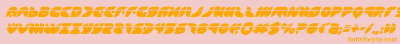 puffangellaserital-Schriftart – Orangefarbene Schriften auf rosa Hintergrund