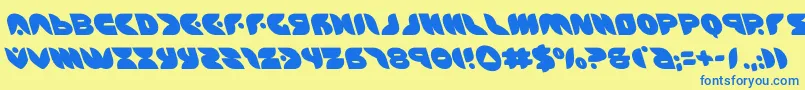 puffangelleft Font – Blue Fonts on Yellow Background