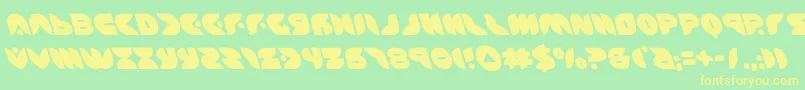 puffangelleft Font – Yellow Fonts on Green Background