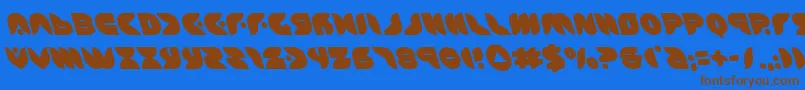 puffangelleft Font – Brown Fonts on Blue Background