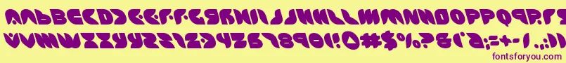 puffangelleft Font – Purple Fonts on Yellow Background