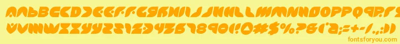 puffangelsemital Font – Orange Fonts on Yellow Background