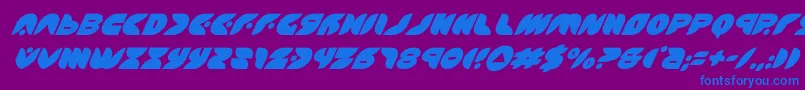 puffangelsuperital Font – Blue Fonts on Purple Background