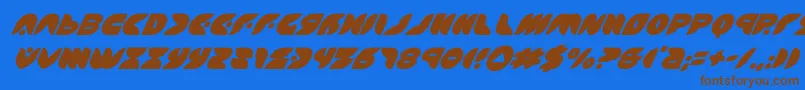 puffangelsuperital Font – Brown Fonts on Blue Background
