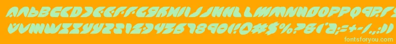 puffangelsuperital Font – Green Fonts on Orange Background