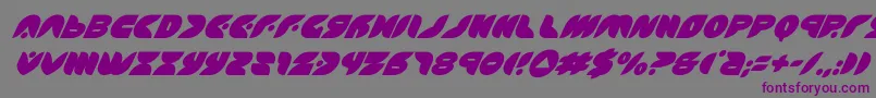 フォントpuffangelsuperital – 紫色のフォント、灰色の背景